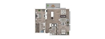 2 bed 2 bath apartment floor plan