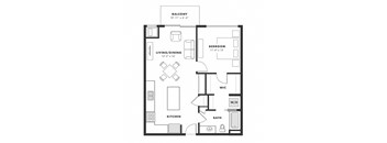 a floor plan of a 1 bedroom floor plan