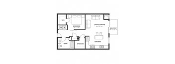 a floor plan of a bedroom floor plan with a bedroom and a living room