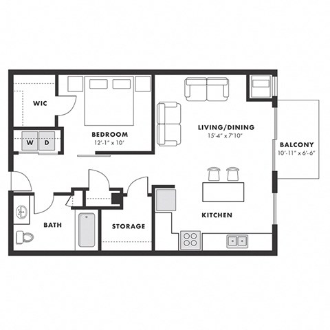 a floor plan of a bedroom floor plan with a bedroom and a living room