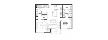 a floor plan of a residence with bedrooms and baths