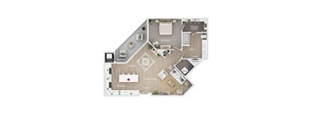 A floor plan of a house showing the layout of the rooms.