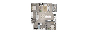 A detailed floor plan of a house showing all the rooms and their locations.