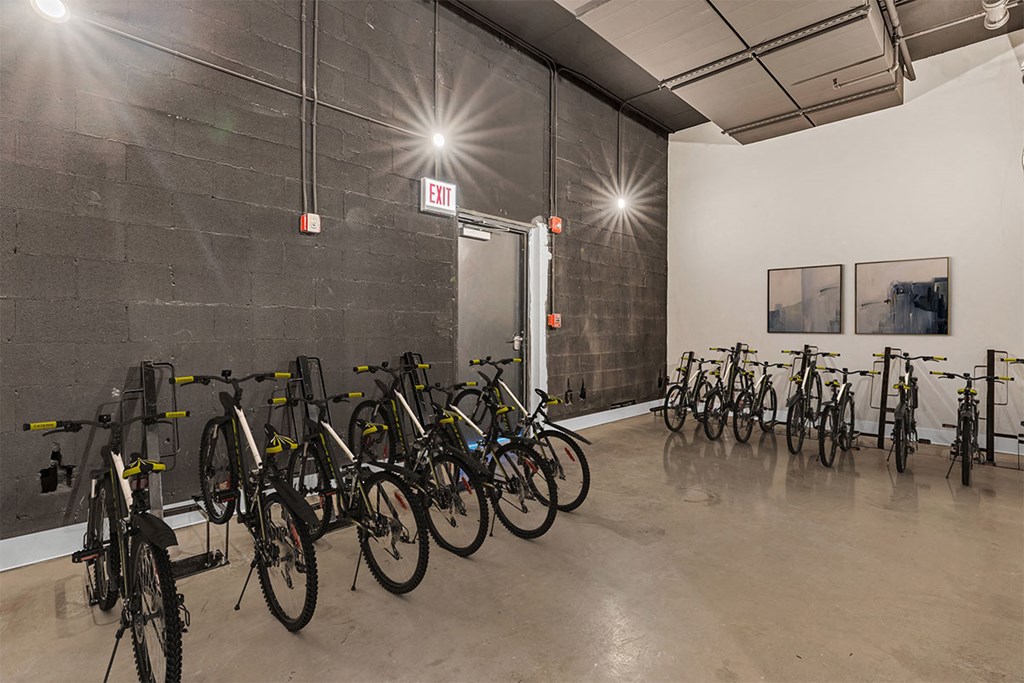 the residence apartments bikes in the lobby