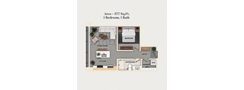 1 bed 1 bath apartment floor plan