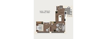 1 bed 1 bath apartment floor plan