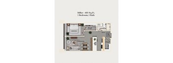 1 bed 1 bath apartment floor plan