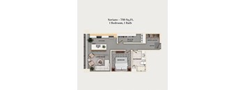 1 bed 1 bath apartment floor plan