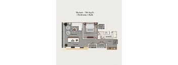 1 bed 1 bath apartment floor plan