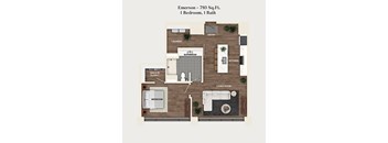 1 bed 1 bath apartment floor plan