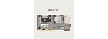 1 bed 1 bath apartment floor plan