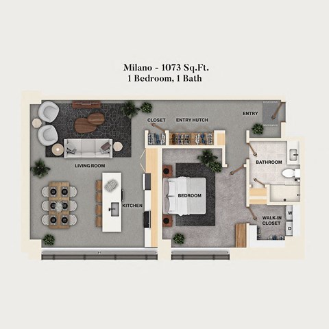 1 bed 1 bath apartment floor plan