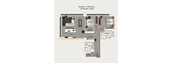 2 bed 2 bath apartment floor plan