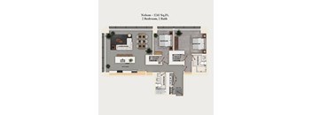 2 bed 2 bath apartment floor plan