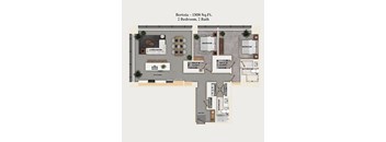 2 bed 2 bath apartment floor plan
