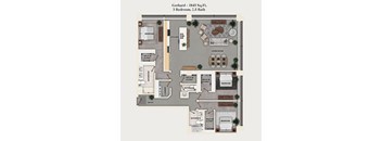 3 bed 2.5 bath apartment floor plan