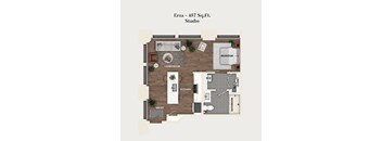 studio apartment floor plan