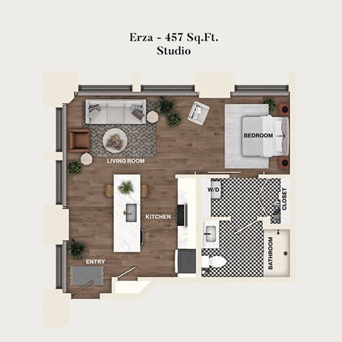 studio apartment floor plan