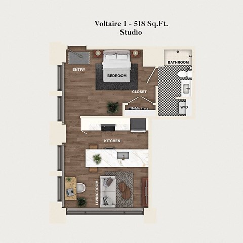 studio apartment floor plan