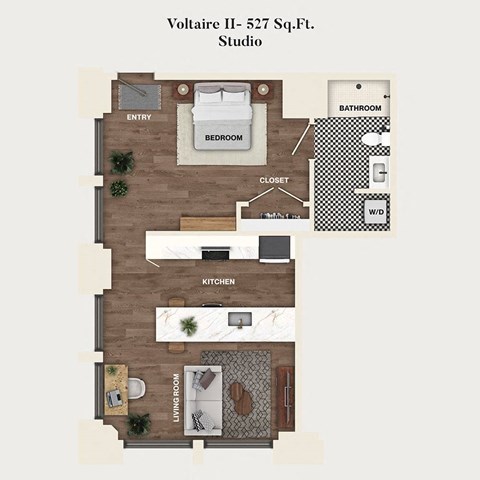 studio apartment floor plan