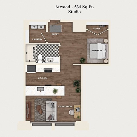 studio apartment floor plan