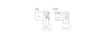 the floor plan of the first and second floor of the house