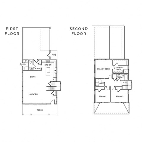 the first and second floor floor plans of a house