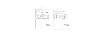 a floor plan and a first and second floor of a house