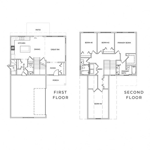 the first and second floor floor plans of a house