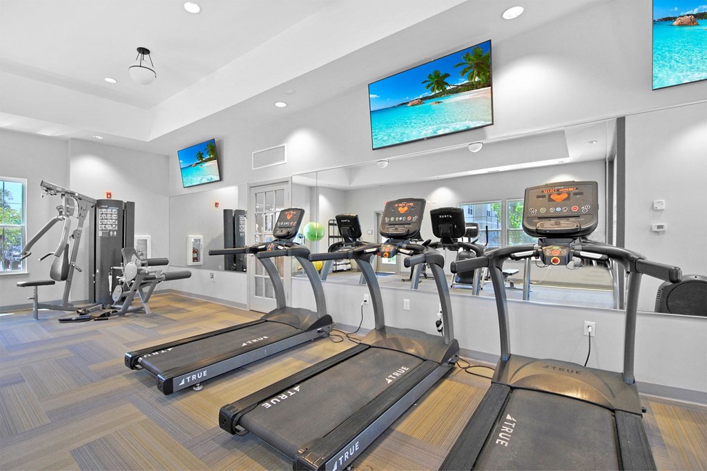 the gym at the preserve at green valley townhomes in green valley va