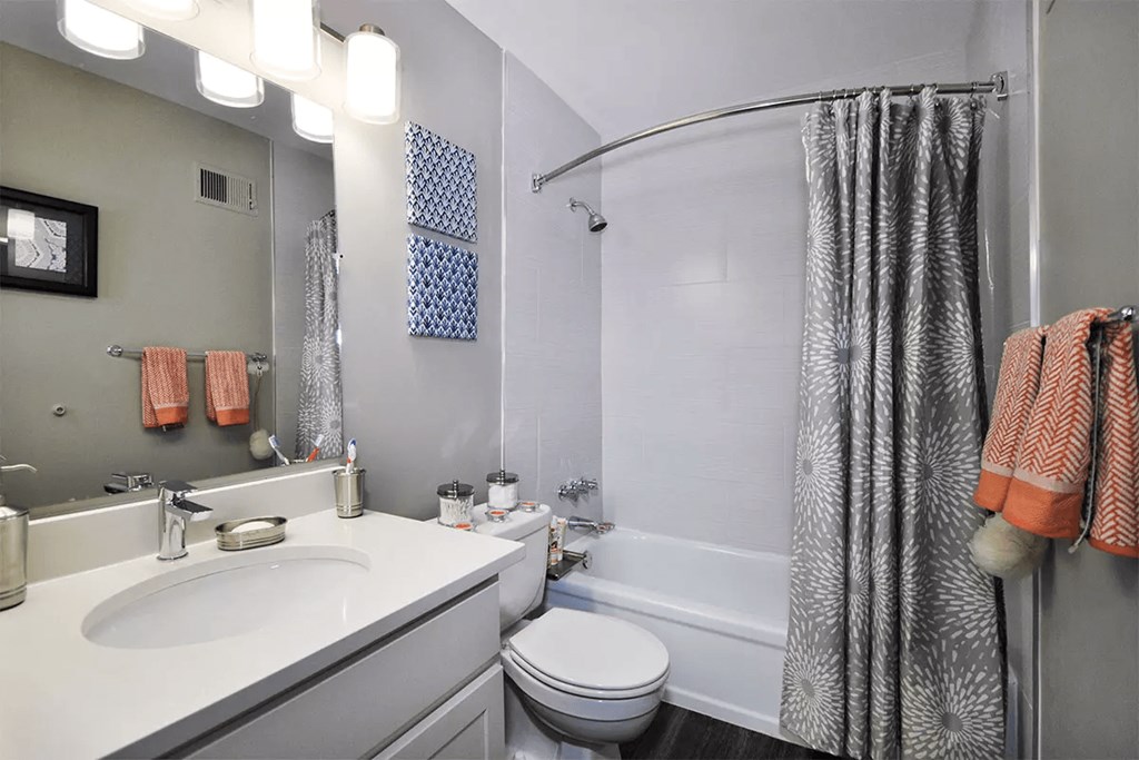bathroom with sink toilet and bath tub