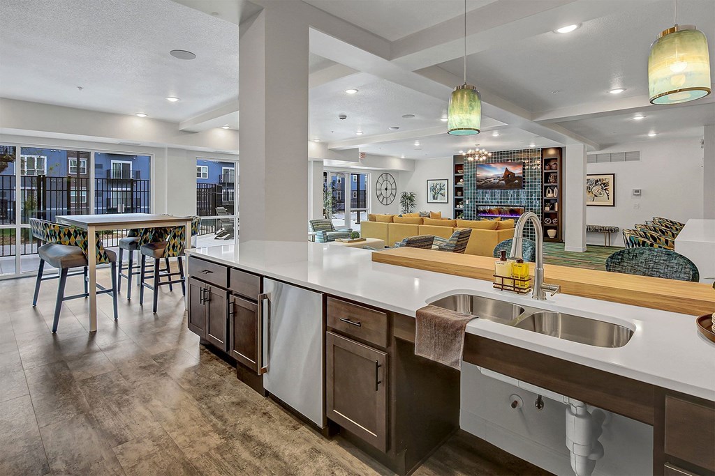 the reserve at city center spacious kitchen and living area