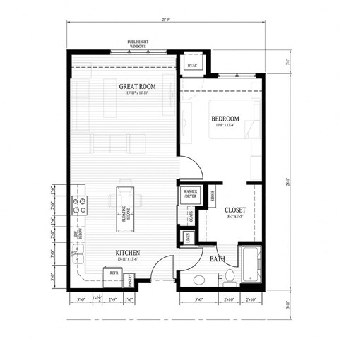 a floor plan of a small house with a garage and a porch