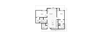 a floor plan of a home with two bedrooms and two baths