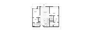 a floor plan of a house with a combination of bedrooms and baths
