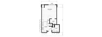 a floor plan of a small house with a garage