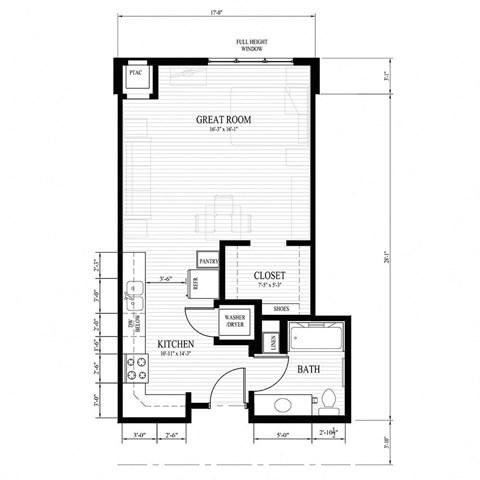 a floor plan of a small house with a garage