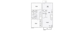 A floor plan of a two-story home with labeled rooms and dimensions.