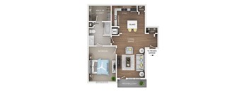 the cyprus floor plan  1 bedroom  1190 sq ft