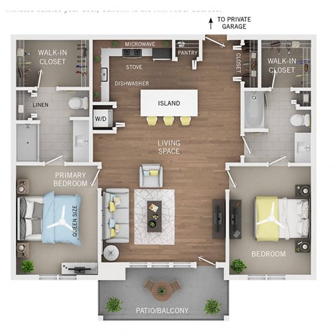 a floor plan of a house with a bedroom and a living room