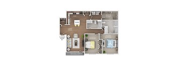 the 1190 floor plan  1 bedroom  1190 sq ft