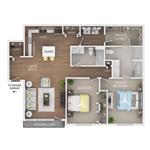 the 1190 floor plan  1 bedroom  1190 sq ft