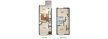 a comparison of two floor plans with different layouts