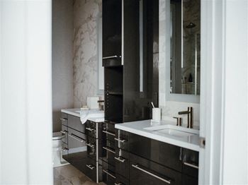 a bathroom with a sink and a toilet