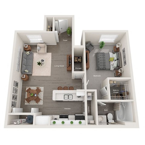 a 2 bedroom192 sq ft floor plan
