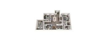 3 bed 2 bath apartment floor plan
