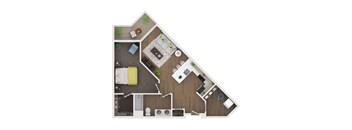 1 bed 1 bath apartment floor plan