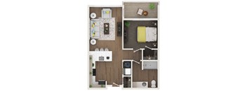 1 bed 1 bath apartment floor plan