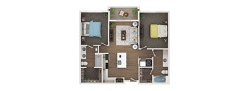 2 bed 2 bath apartment floor plan