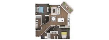 2 bed 2 bath apartment floor plan